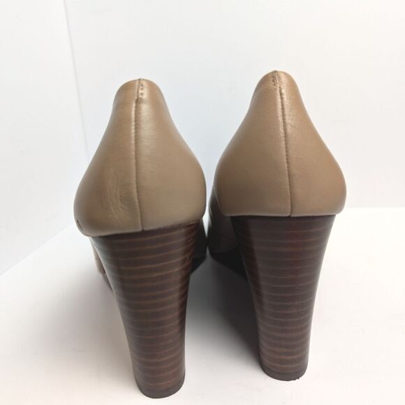 Vince Camuto Diletta Tan Nude Leather Wedge Pumps Womens 9.5 - Picture 6 of 8